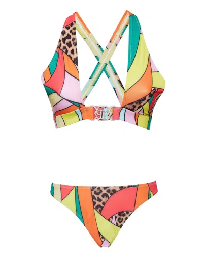 PHILIPP PLEIN BIKINI RAINBOW PATCHWORK