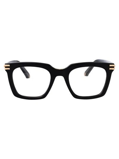 Philipp Plein Black Acetate Glasses In Brown