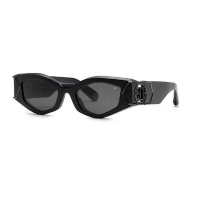 Philipp Plein Black Acetate+metal Sunglasses