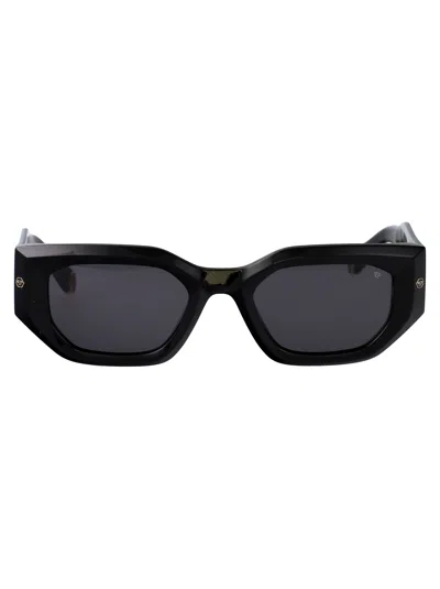Philipp Plein Black Acetate Sunglasses