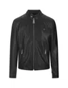 Philipp Plein Black Basic Leather Moto Jacket In Black
