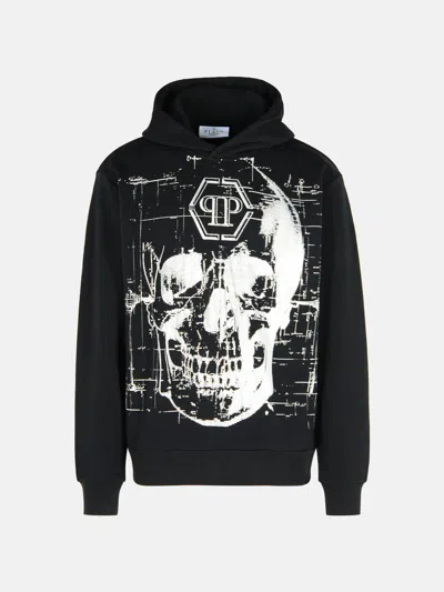 Philipp Plein Black Cotton Blend Sweatshirt
