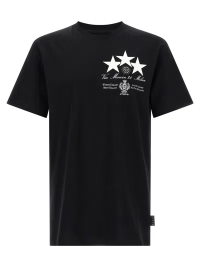 PHILIPP PLEIN BLACK COTTON T-SHIRT
