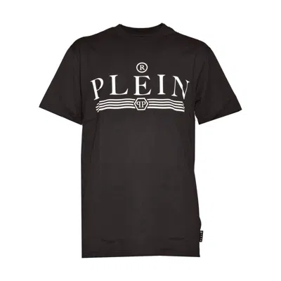 Philipp Plein Black Cotton T-shirt With Logo Print