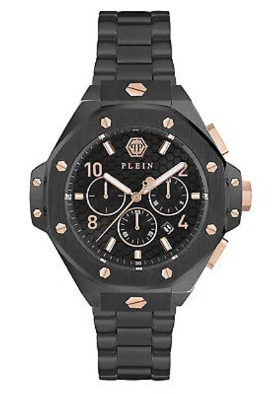 Pre-owned Philipp Plein Black Mens Chronograph Watch Plein Chrono Royal Pwpra0424
