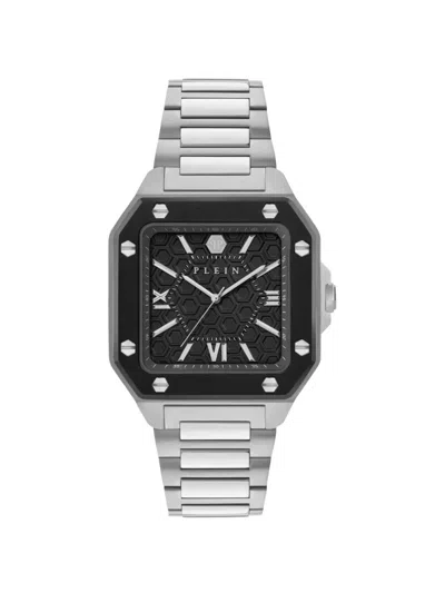 Philipp Plein Black Octagonal 42mm Watch In Gray