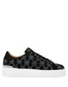 Philipp Plein Rhinestone-embellished Satin Sneakers In Black