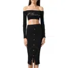Philipp Plein Black Signature Rib Knit Top And Skirt Set In Black