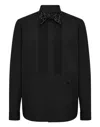 Philipp Plein Black Tie Shirt Ls Strass Skull & Bones