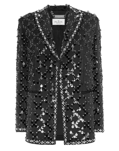 Philipp Plein Blazer Boyfriend Fit Plein Paillettes