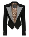 Philipp Plein Crystal-embellished Cropped Blazer In Black