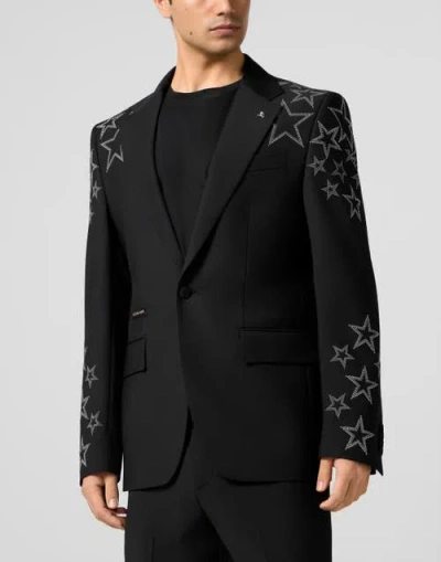 Philipp Plein Blazer Gigolo Fit Stars Studs Men In Black