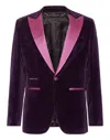 Philipp Plein Single-breasted Velvet Blazer In Purple