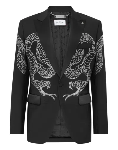 Philipp Plein Blazer Lord Fit Snake In Black