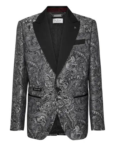 Philipp Plein Blazer Lord Fit Tattoo In Black