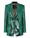 Philipp Plein Blazer Man Fit Paillettes In Green
