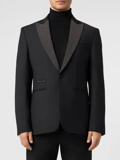 PHILIPP PLEIN PHILIPP PLEIN BLAZER MEN COLOR BLACK,I57998002