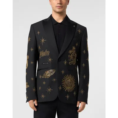 Philipp Plein Blazer Patches Zodiac Men In Black