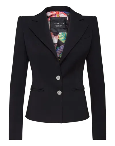 Philipp Plein Blazer Skull And Roses In Multi