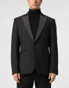 Philipp Plein Blazer With Lapel Studs Men In Black