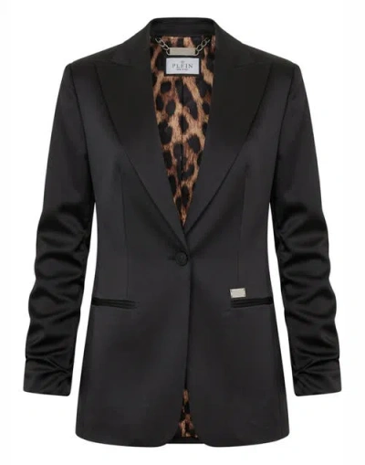 Philipp Plein Cady Cargo Fit Blazer In Black