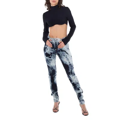 PHILIPP PLEIN PHILIPP PLEIN BLEACHED DENIM HIGH-WAIST JEGGINGS