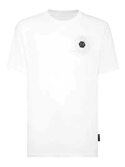 Philipp Plein Bling Strass T-shirt In White
