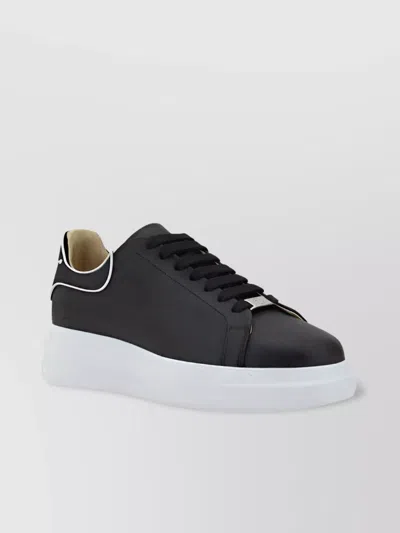 Philipp Plein Bold Design Leather Sneakers In Black