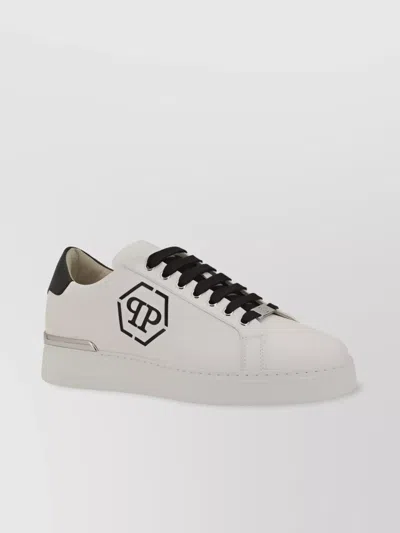 Philipp Plein Bold Leather Round Toe Sneakers