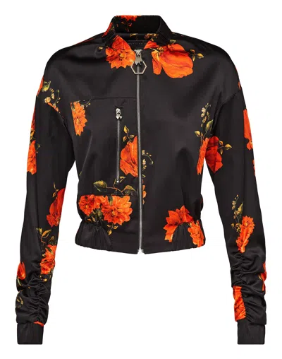 Philipp Plein Bomber "flowers Print" In Multi
