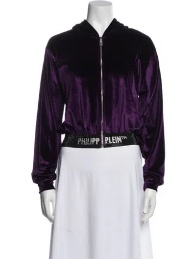 Pre-owned Philipp Plein Bomber Jacket W/ Tags In Purple