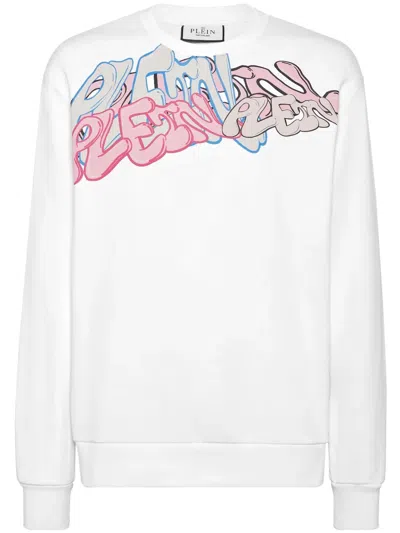 Philipp Plein Bombing Graffiti Jersey Sweatshirt In White