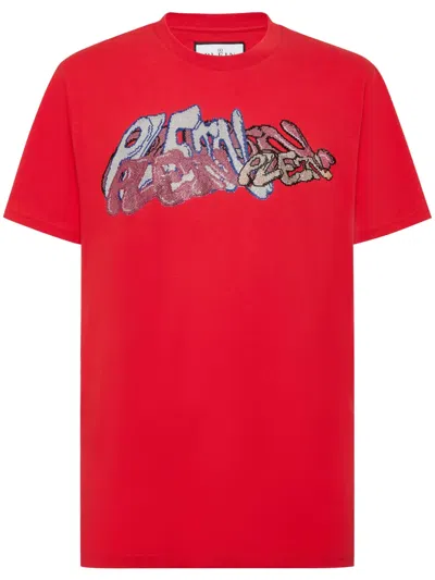 Philipp Plein Bombing Graffiti-print Cotton T-shirt In Red