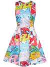 Philipp Plein Bombing Graffiti Minikleid In Blau