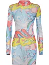 Philipp Plein Bombing Graffiti-print Mini Dress In Blue