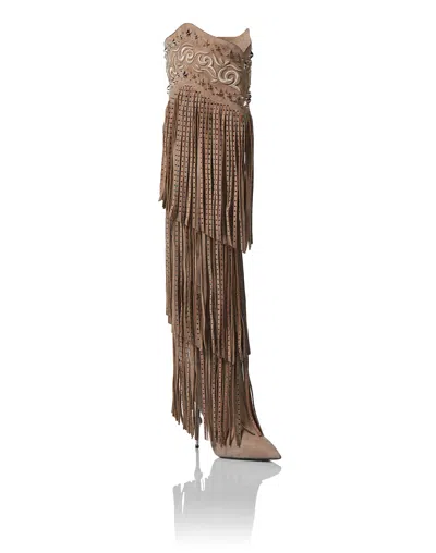 Philipp Plein Boots High Heels High Fringe In Multi