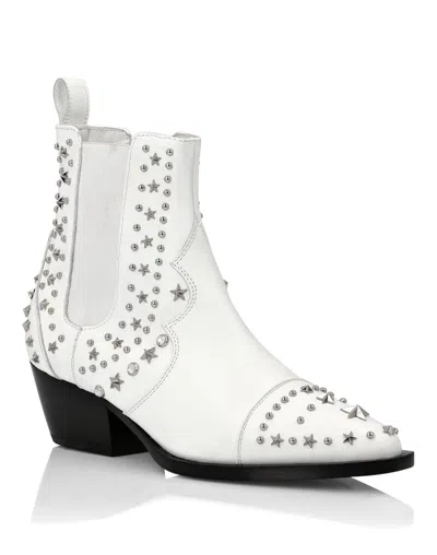 Philipp Plein Boots Lo-heels Low Cowboy In White