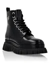Shop Philipp Plein Boots Mid Flat Hexagon In Black