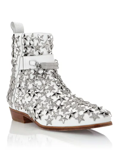 Philipp Plein Stars Stiefel In White
