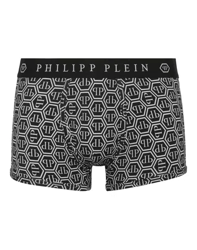 Philipp Plein Hexagon All-over-print Boxers In Black
