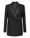 Philipp Plein Double-breasted Boxy Blazer In Black