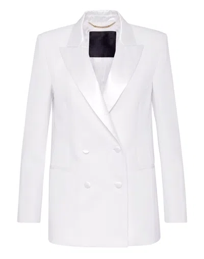 Philipp Plein Boxy Blazer In White