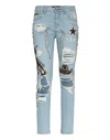 Philipp Plein Boyfriend Cowboy Patch-embellished Jeans In Multi