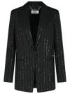 Philipp Plein 'boyfriend Fit' Blazer With Black Wool Blend Paiettes