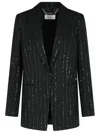 Philipp Plein 'boyfriend Fit' Blazer With Black Wool Blend Paiettes