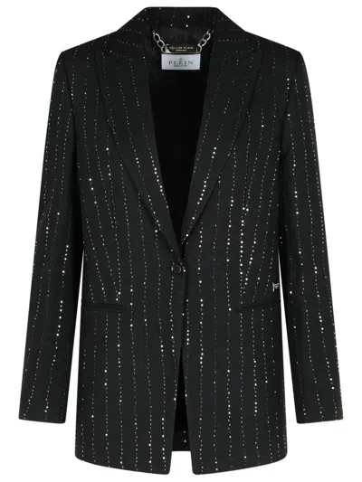 PHILIPP PLEIN PHILIPP PLEIN 'BOYFRIEND FIT' BLAZER WITH BLACK WOOL BLEND PAIETTES