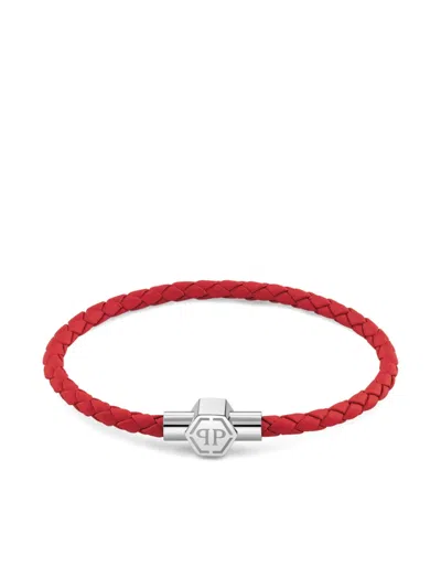 Philipp Plein Braided Leather Bracelet