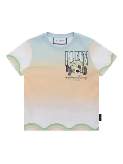 Philipp Plein Kids' Bridge T-shirt In 蓝色