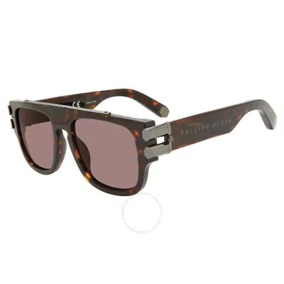 Philipp Plein Brown Browline Men's Sunglasses Spp011m 722 55
