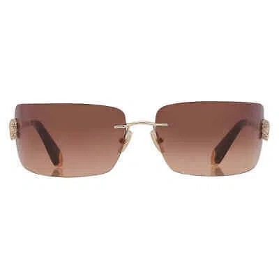 Pre-owned Philipp Plein Brown Gradient Wrap Ladies Sunglasses Spp027s 300y 95
